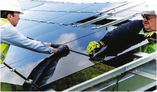Solar Panel Workers installing panels