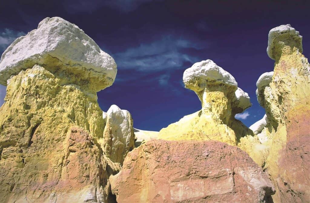 A close-up of a rock formation