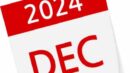 Red and white calendar page for December 2024 with a red pushpin at the top.